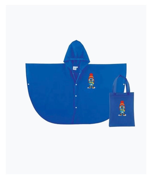 Kids Hooded Rain Poncho with Matching Bag – Non-Toxic EVA, Girls 3–6 Years