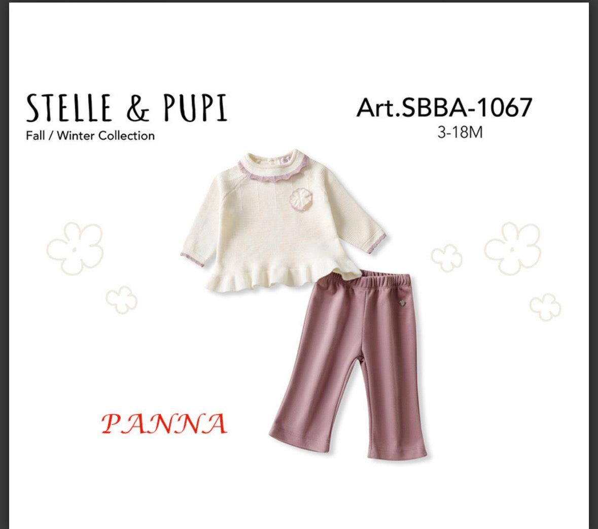 Completo Neonata Autunno Composto Da Maglia Di Lana+ Pantalone In Felpa