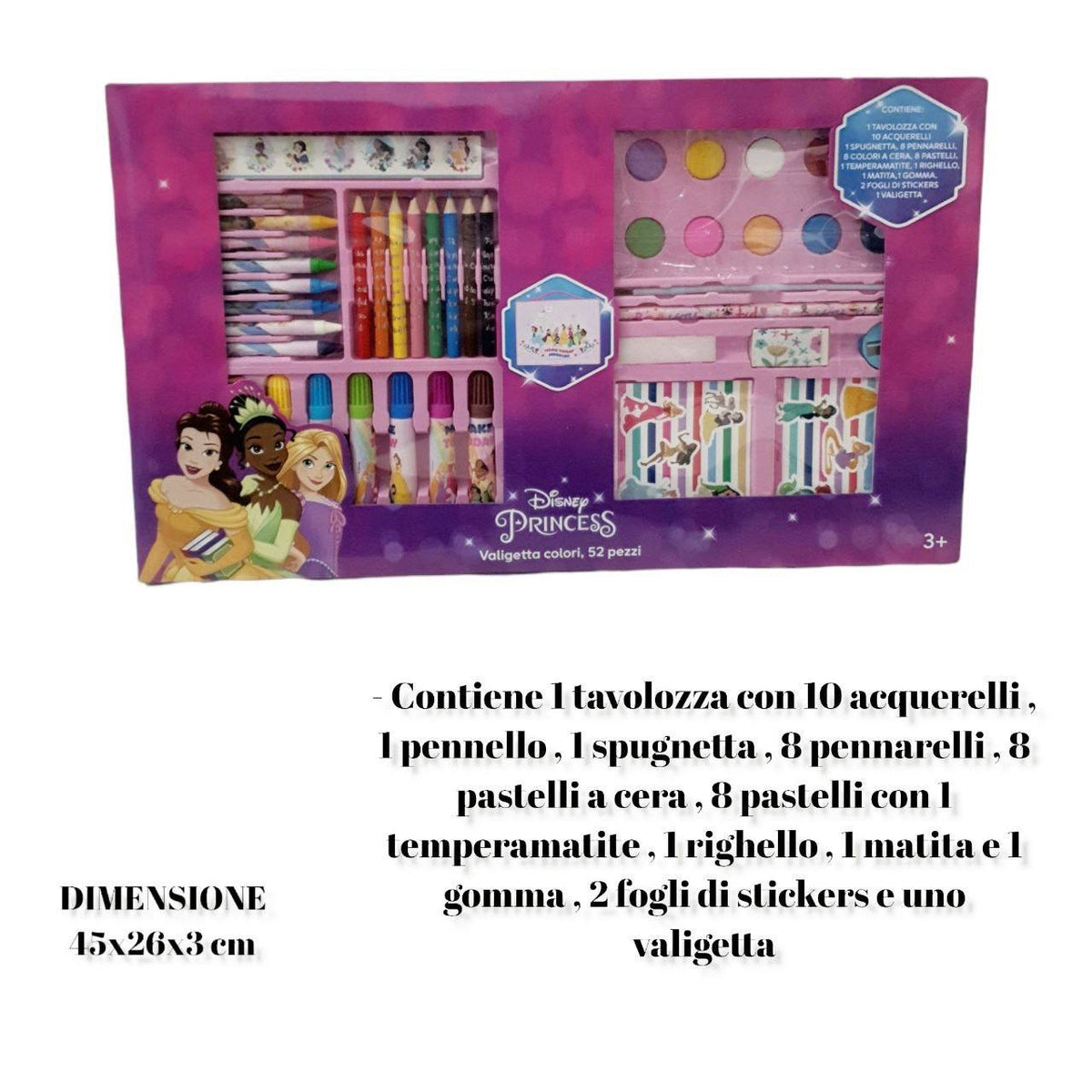 Valigietta Creativa 52 Pezzi per Bambini - Kit Disegno Colori Acquerelli Pennarelli Pastelli - Gioco Educativo Idea Regalo Bambini 3 Anni