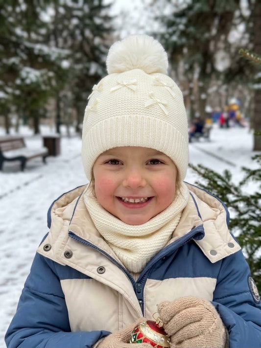 Coordinato Capello+Scalda Collo Invernale Per Bambina Le Kikke