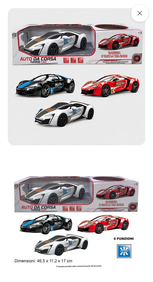 Auto da Corsa Radiocomandata 6 Funzioni Scala 1:16 con Luci - RC Car Bambini Gioco Telecomandato Idea Regalo Bambini