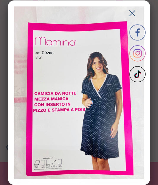 Camicia Clinica Mamina per Parto e Allattamento - Borsa Maternita Ospedale Comoda Pratica Idea Regalo Mamma