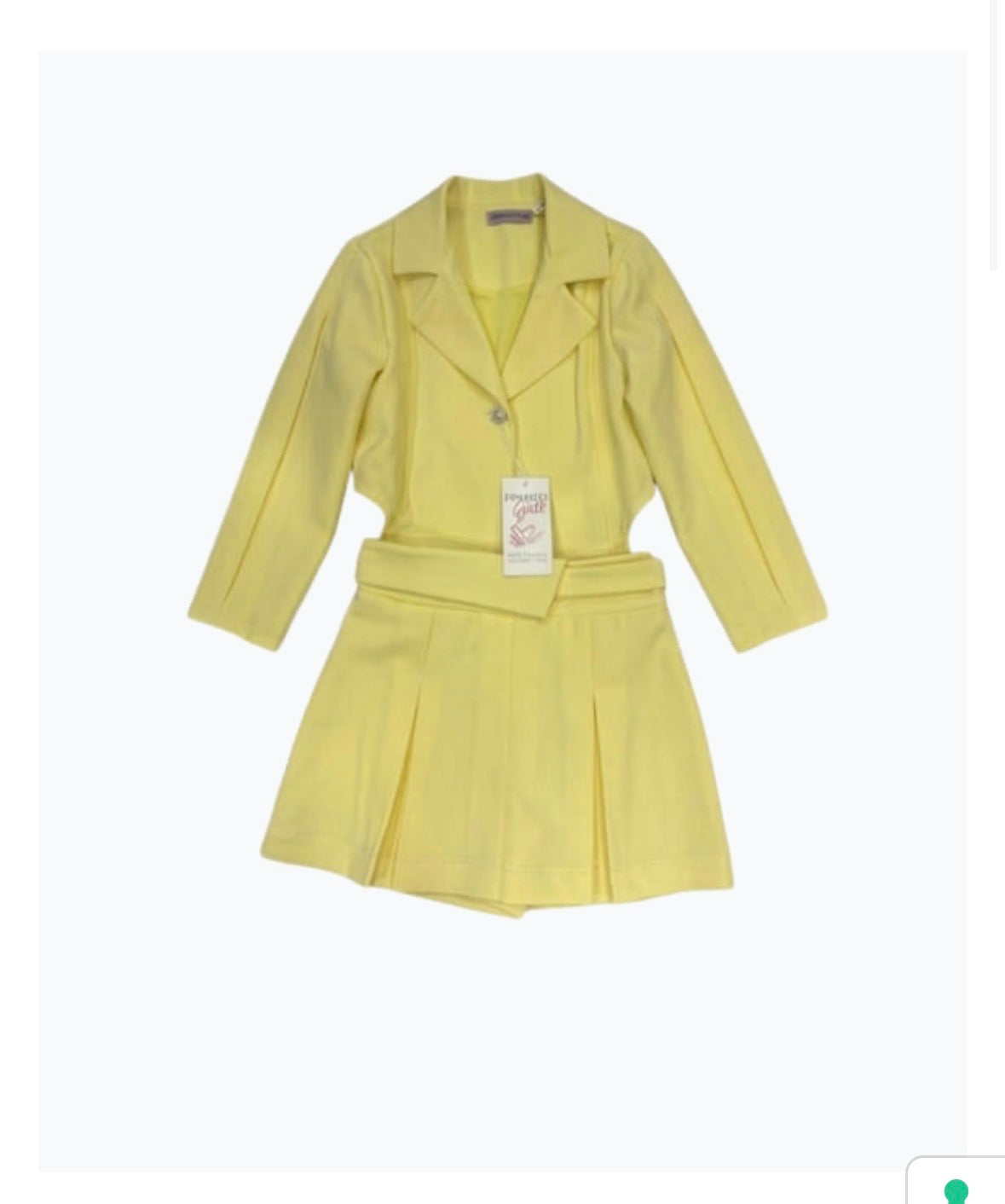 Set Bambina Giacca Crop e Gonna - Completo Elegante Bimba 6-12 Anni Giallo Crema - Outfit Cerimonia Casual Idea Regalo Bambini