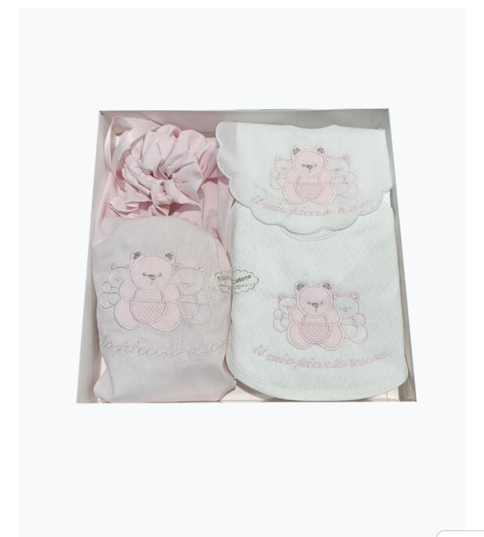 Set Nascita 3 Pezzi Bavette E Sacchetto Nancy Baby