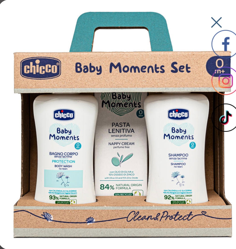 Set Bagnetto Chicco Shampoo+Bagnoschiuma+Crema cambio