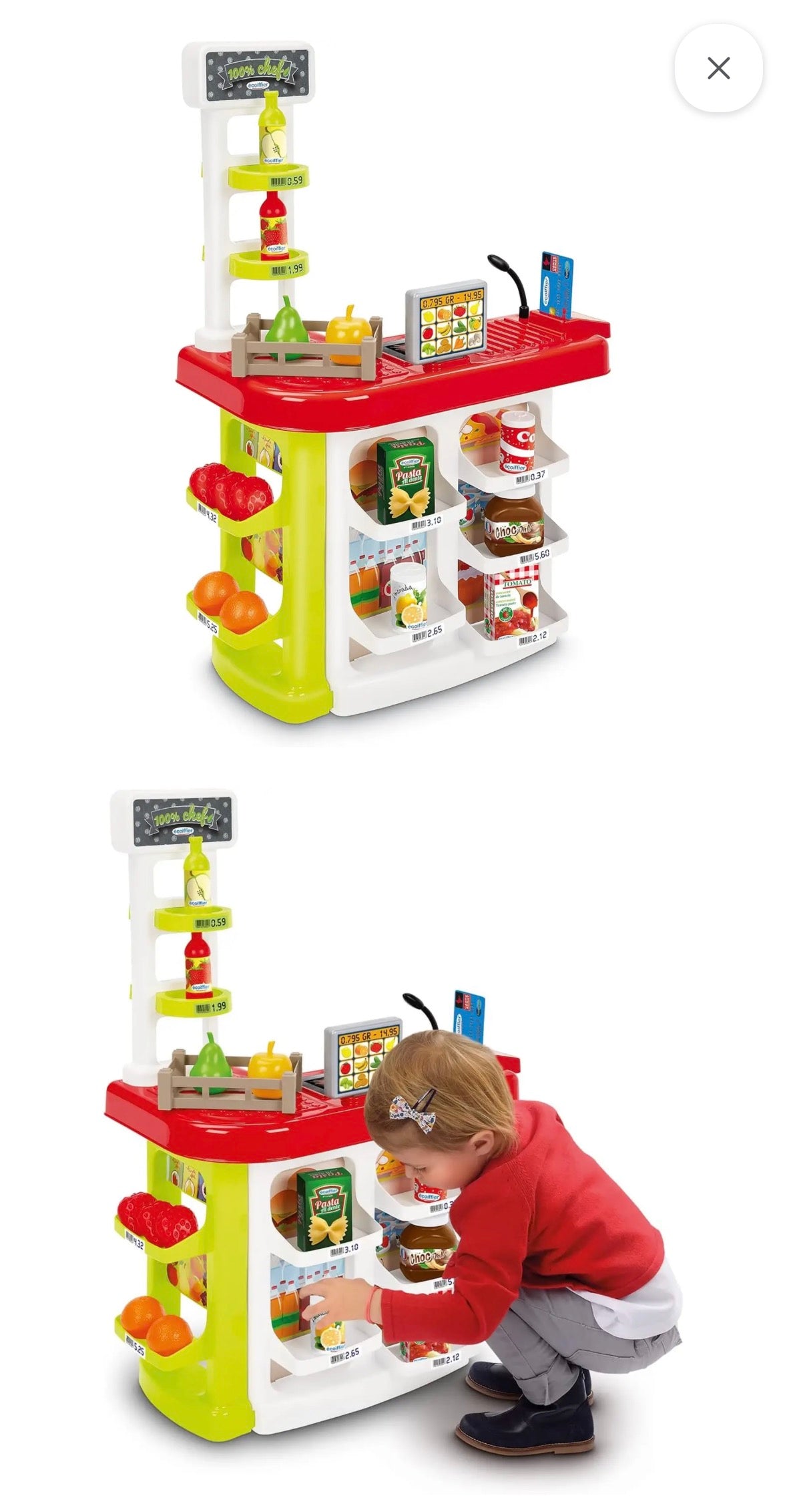 Supermercato Giocattolo 3 in 1 per Bambini - Cassa Carrello Bilancia Gioco Imitativo Educativo Idea Regalo Bambini Toy Supermarket