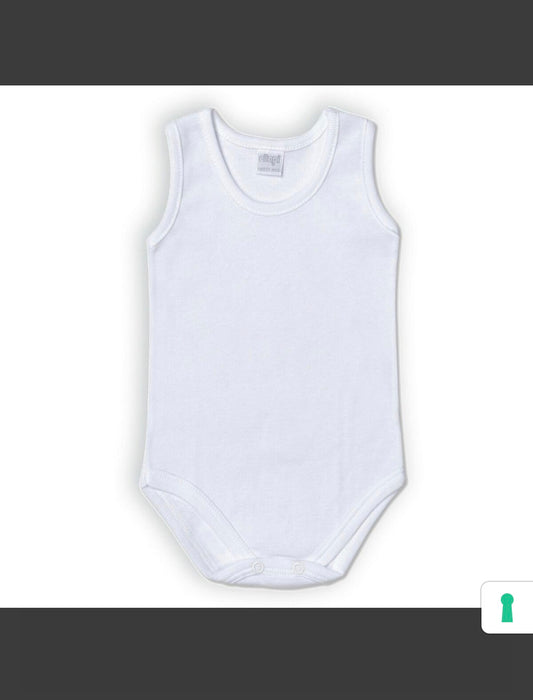 Body Neonato Senza Maniche Ellepi 100% Cotone - Abbigliamento Neonato Estivo Spalla Larga Bottoni Automatici Idea Regalo Nascita