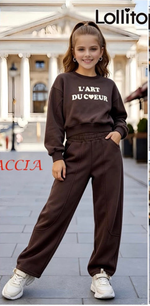 Completo Bambina Felpa+Pantalone Felpato Lollitop