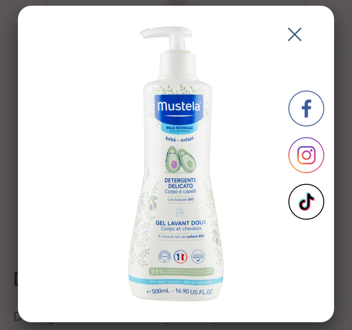 Detergente Delicato Corpo & Capelli Mustela 500ml