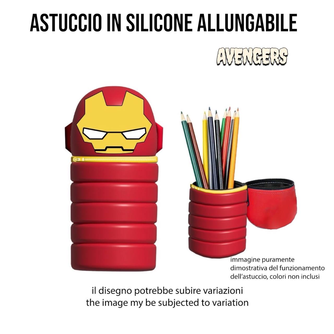 Astuccio Silicone Bambini Scuola - Portapenne Flessibile Minion Stitch Avengers - Accessori Scolastici Idea Regalo Back to School