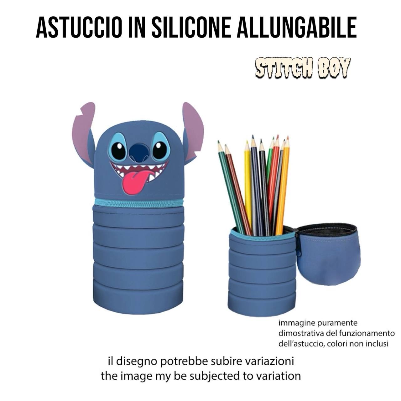 Astuccio Silicone Bambini Scuola - Portapenne Flessibile Minion Stitch Avengers - Accessori Scolastici Idea Regalo Back to School
