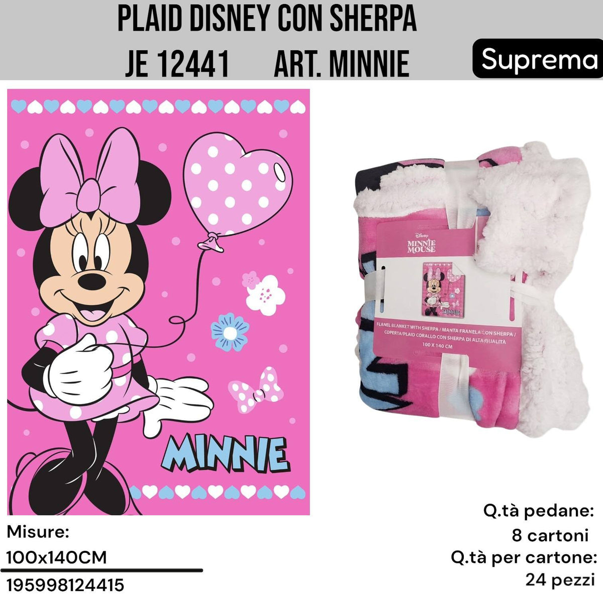Plaid Disney Piazzato in
Coral Con Sherpa