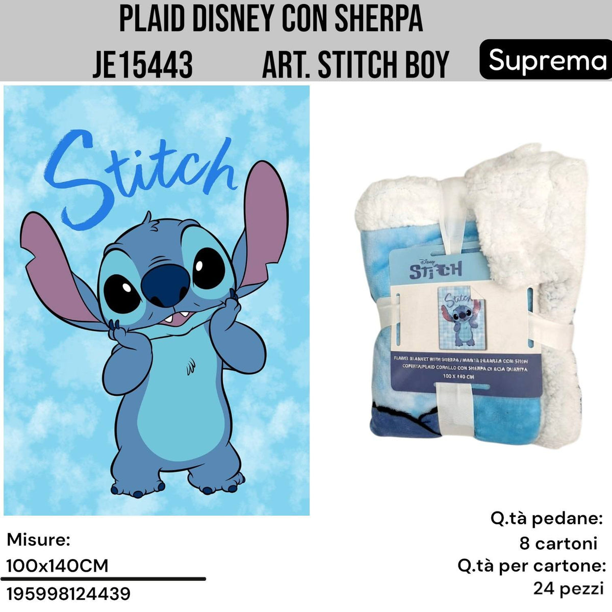 Plaid Disney Piazzato in
Coral Con Sherpa