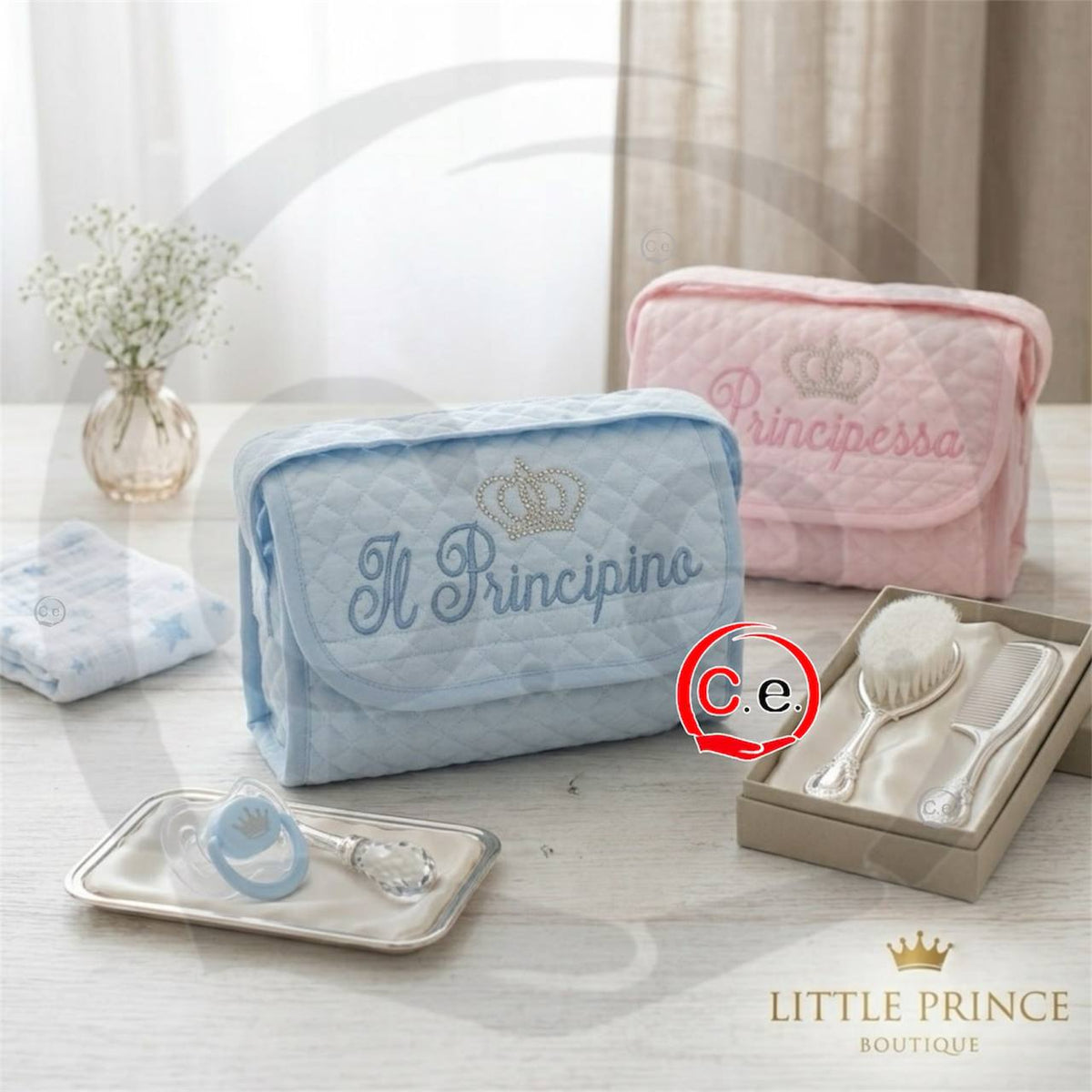 Borsa Portaoggetti Ricamata Principino & Principessa