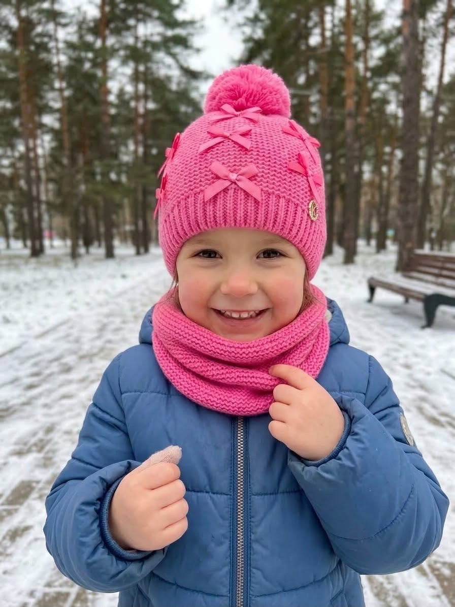 Coordinato Capello+Scalda Collo Invernale Per Bambina Le Kikke