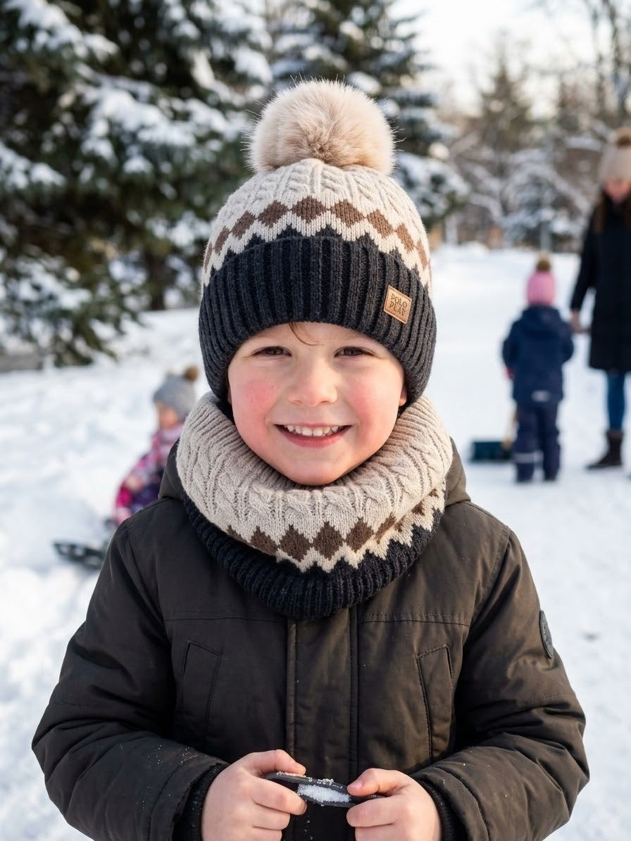 Coordinato Bambino Cappello+Scalda Collo Invernale Le Kikke