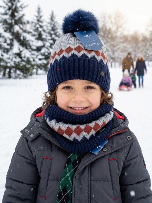 Coordinato Bambino Cappello+Scalda Collo Invernale Le Kikke