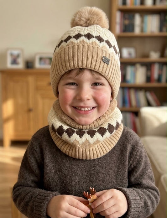 Coordinato Bambino Cappello+Scalda Collo Invernale Le Kikke