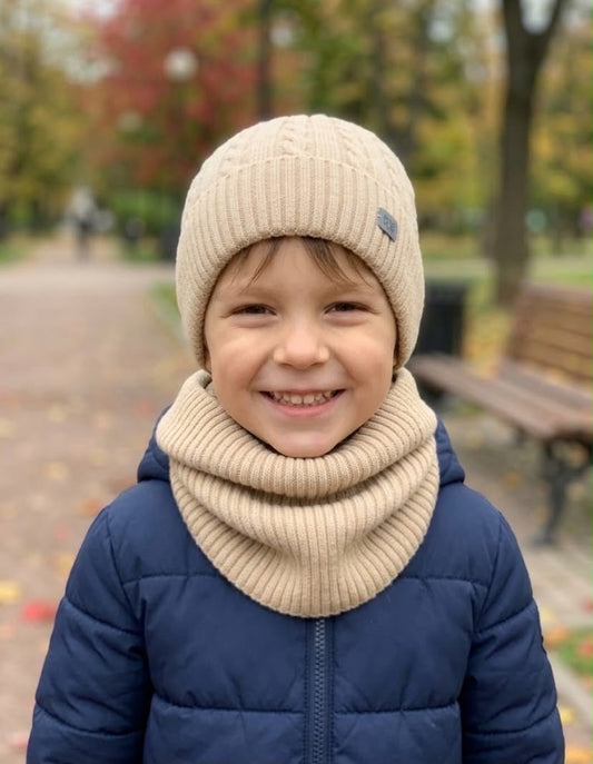 Coordinato Bambino Cappello+Scalda collo Invernale Le Kikke