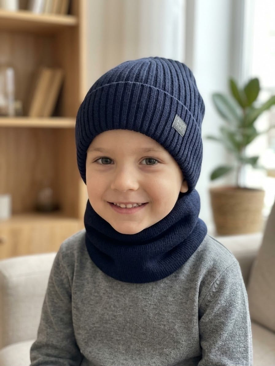 Coordinato Bambino Cappello+Scalda collo Invernale Le Kikke