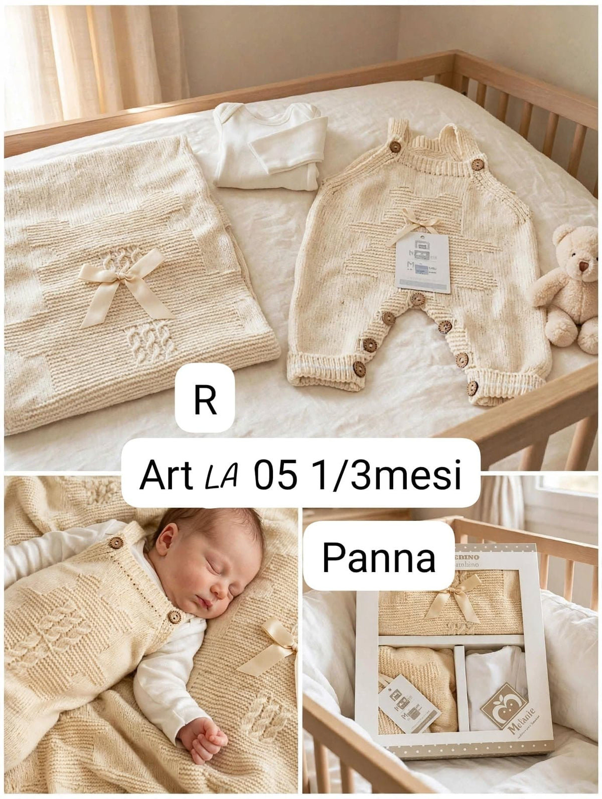 Novità Corredino Set Da 3 Pezzi, Salopette+Copertina+Body