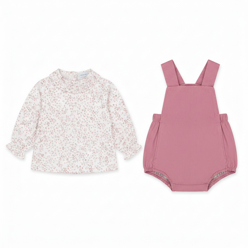 Both pieces separated - dungaree and blouse