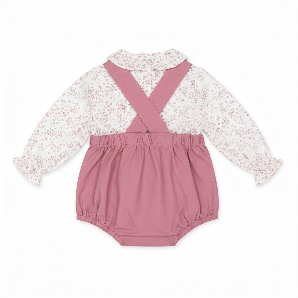 Baby girl romper set - back view