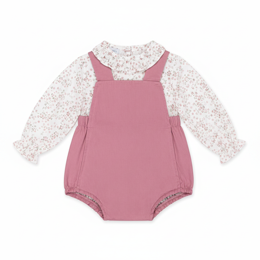 Baby girl romper set - front flat lay